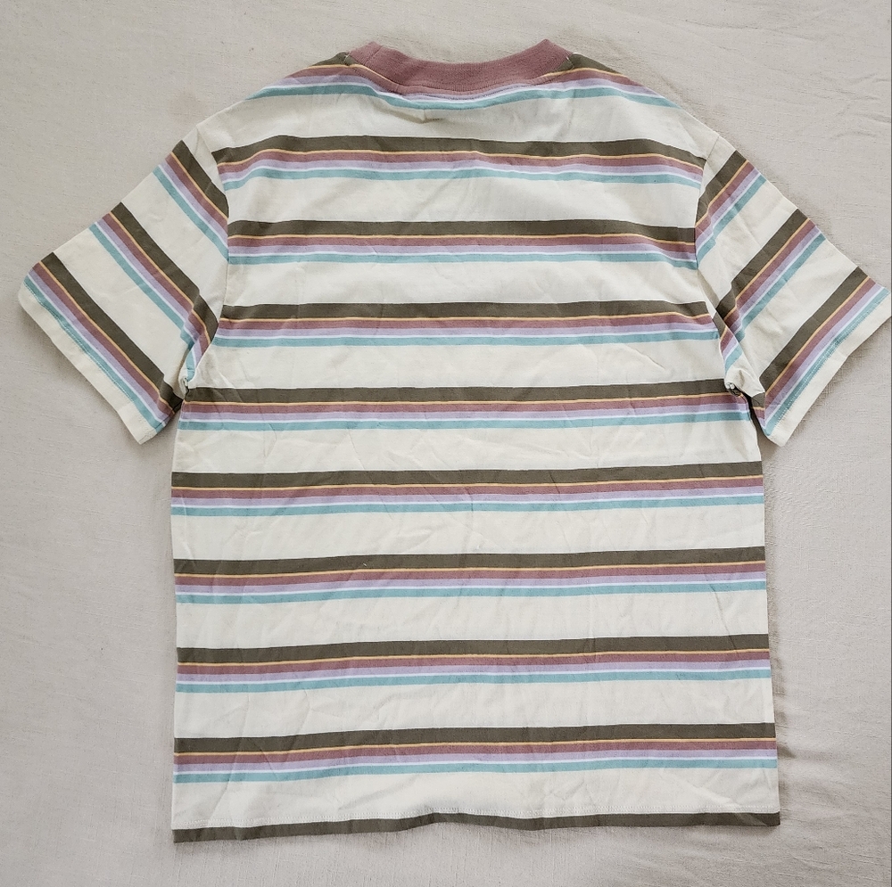 Guess Originals striped muted tee embroidery spellout mens small - Picture 7 of 7